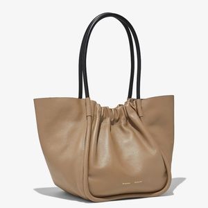 Proenza Schouler Large Ruched Top Handle Tote Bag in Light Taupe